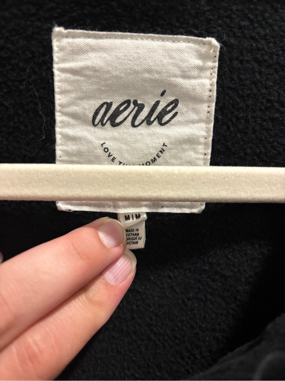 Aerie Black Snap-Front Pullover Sweater, size M - Picture 3 of 6